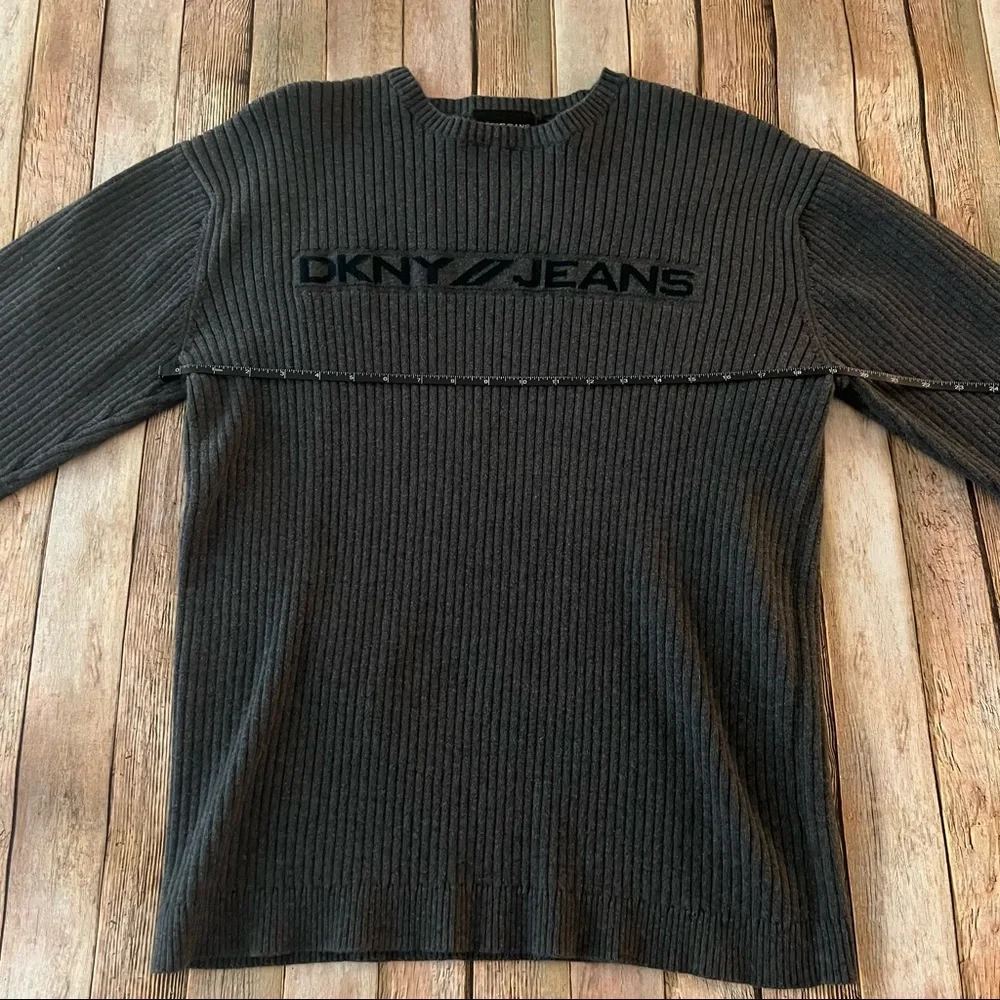 Vintage DKNY mens long sleeve ribbed Crewneck pullover sweater | size XL